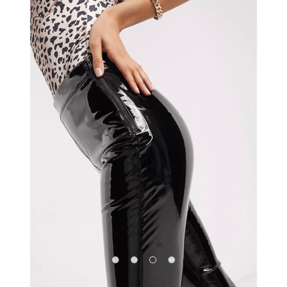 Topshop Wet Look Vinyl Leggings - Picture 8 of 15